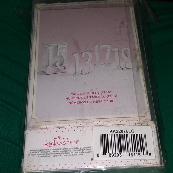 Kate Aspen Mirror Table Numbers 13-18 - Picture 3 of 5